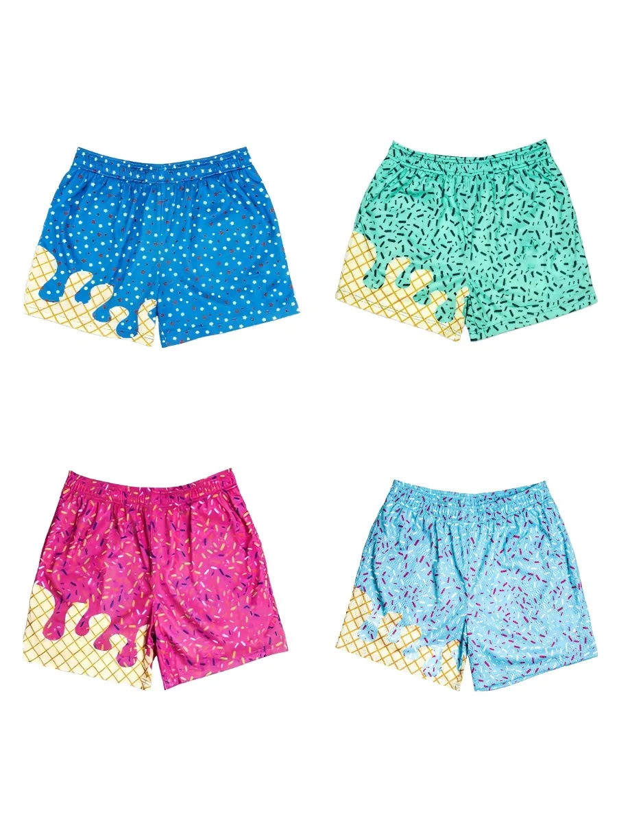 Мужские бейсбольные шорты с мороженым, повседневные летние шорты для гольфа, бега, спорта и пляжа