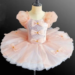 Romantic Sequin Tutu Ballet Skirt Clothes For Girls Swan Lake Party Modern Dance Costumes Ballet Dress Girls Dance Wear