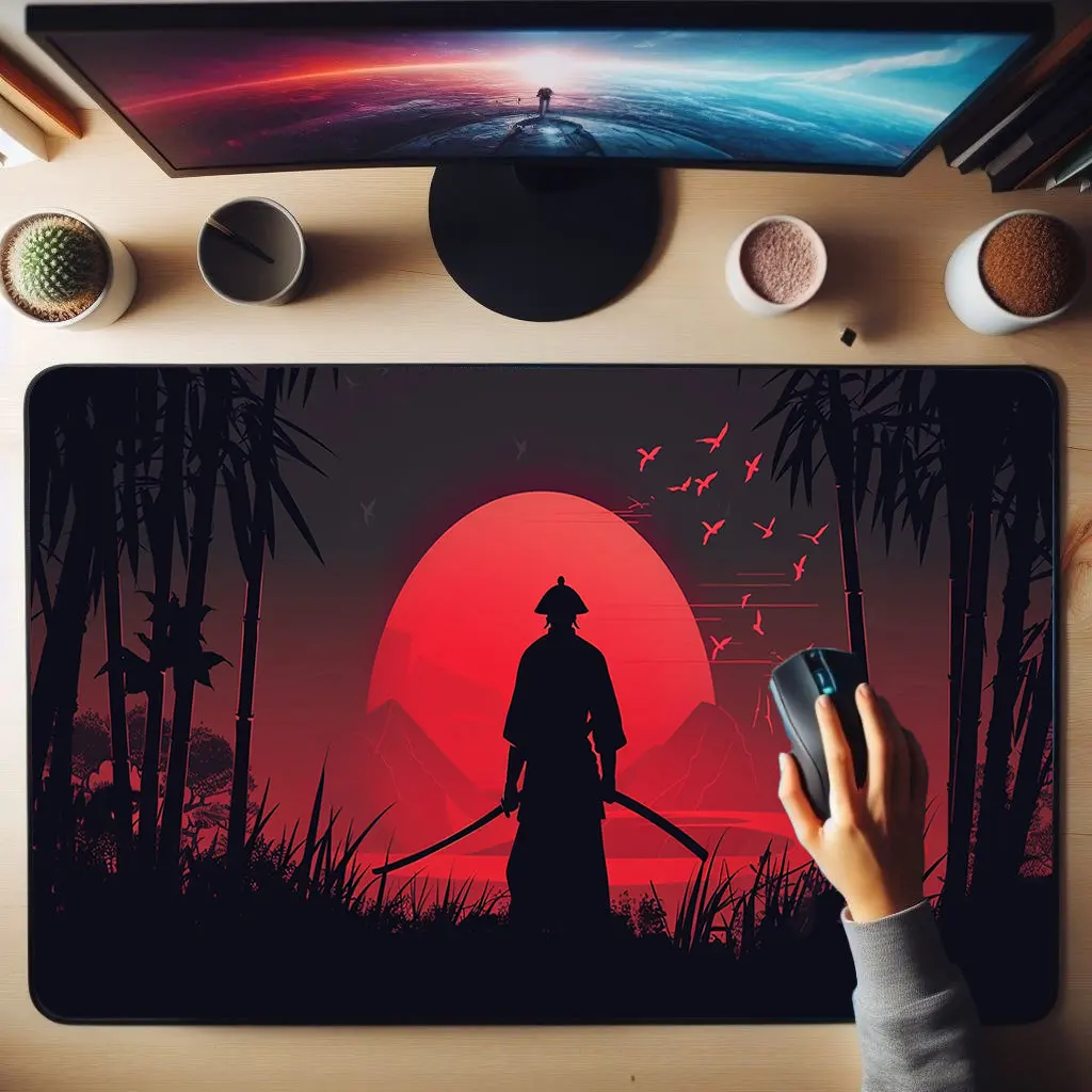 Japanese Art Pattern Desk Mat, Non-slip and Waterproof Mouse Pad, Cute Gaming Desktop Decoration Mat,a Perfect Gift for Friends.