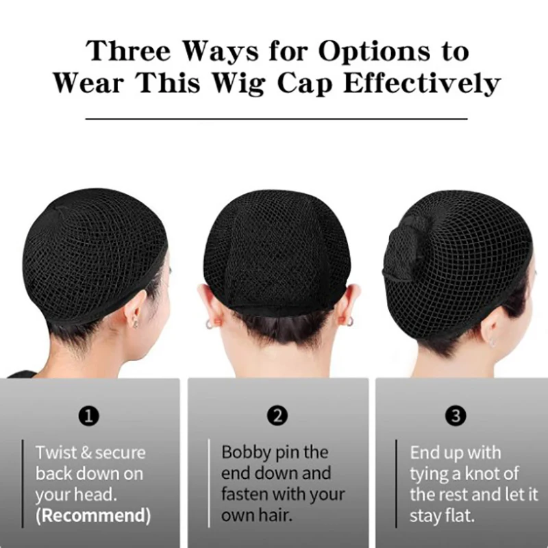 1 Pcs Wig Caps Black Hair Net Stretch Mesh Two End Universal Caps Making Wigs Free Size