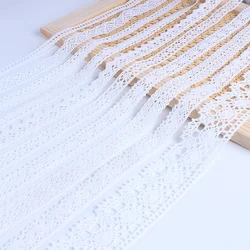 5Yards/Lot White Cotton Embroidered Lace Net Ribbons Fabric Trim DIY Sewing Handmade Craft Materials