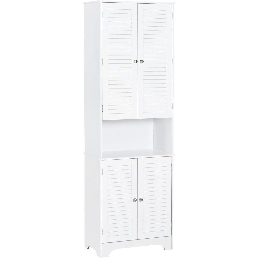 

Tall Bathroom Storage Cabinet With Doors And Shelf Adjustability, Freestanding Linen Cabinet