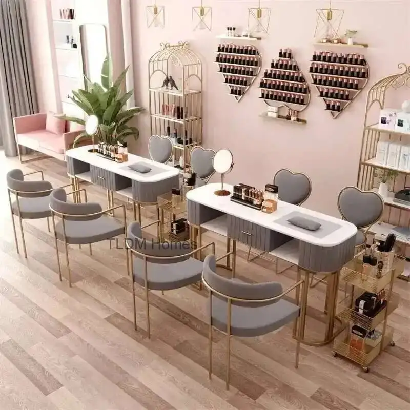 

Set Chair and Modern Table Minimalist Manicure Salon Furniture Luxury Beauty Salon Nail Tables Household Manicure Desk p