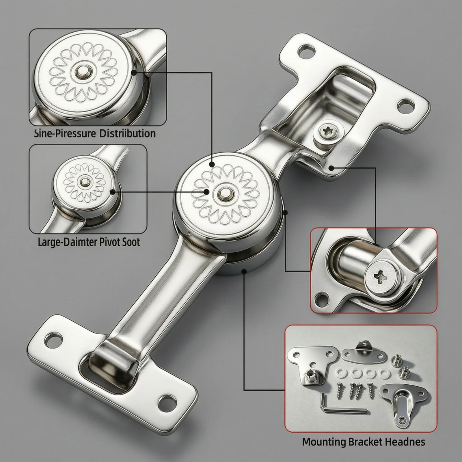 Lift-up Hinge Adjustable Cabinet Door Lift Stay Cabinet Door Support Arm Long-Lasting Flap Stay Silver for DIYers, Cabinets view 2