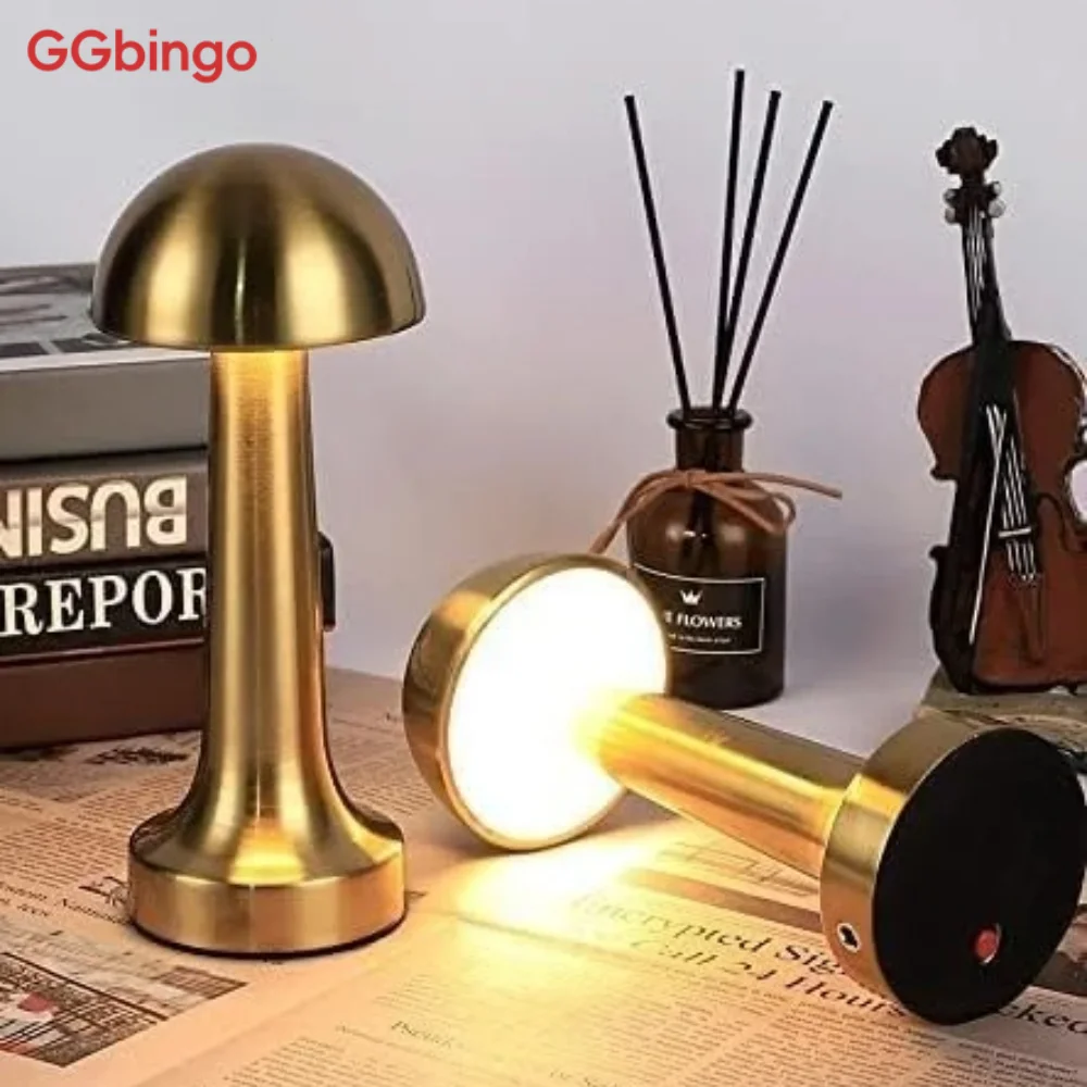 GGbingo Table Lamp Without Cable LED Portable USB Retro Shape Table Lamp Modern Dimmable Bedside Table for Bedroom Bar Coffee