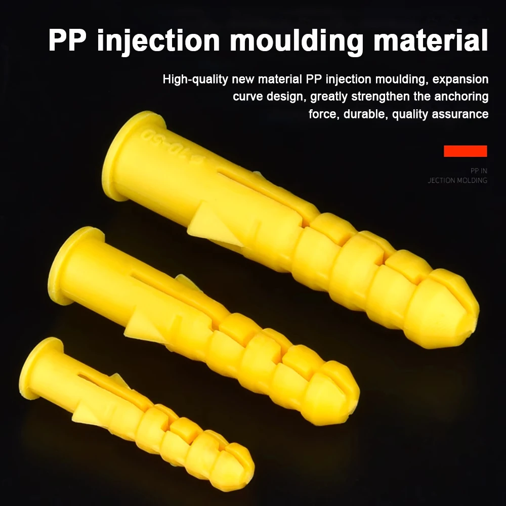 

100-400pcs Ribbed Plastic Expansion Pipe M6 M8 M10 Rubber Plug plastic pipe Nylon Column Expansion Screw Anchor Plug Wall plugs