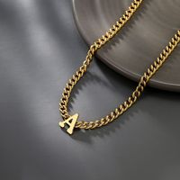 XP Jewelry --( 43 cm  ) 14 k Light Gold Plated Letter A Cool Sexy Chain Necklaces For Women Fashion Jewelry
