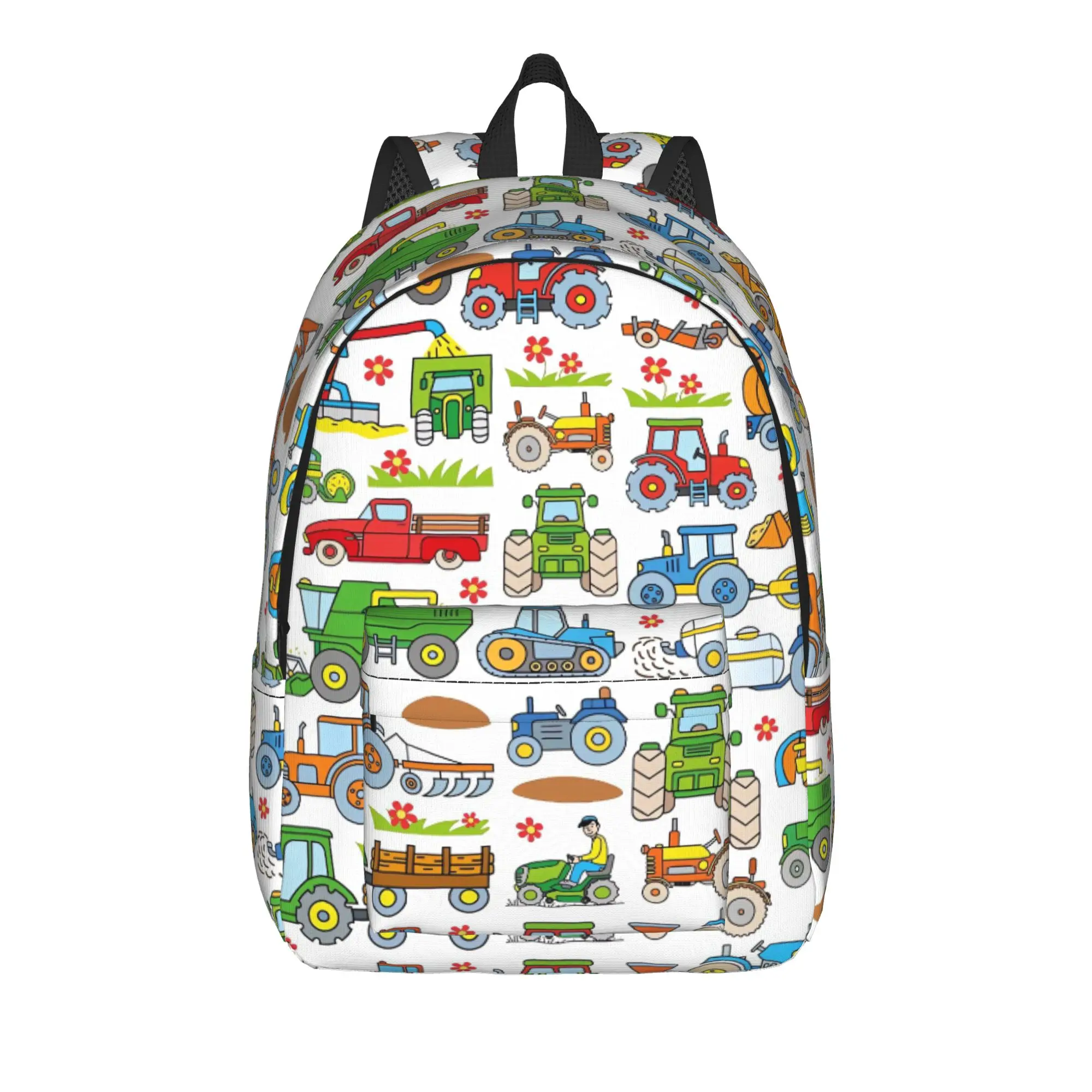 Tractors Farm Vehicles Backpack Male  Pattern Backpacks Polyester Pretty School Bags Travel Custom Rucksack