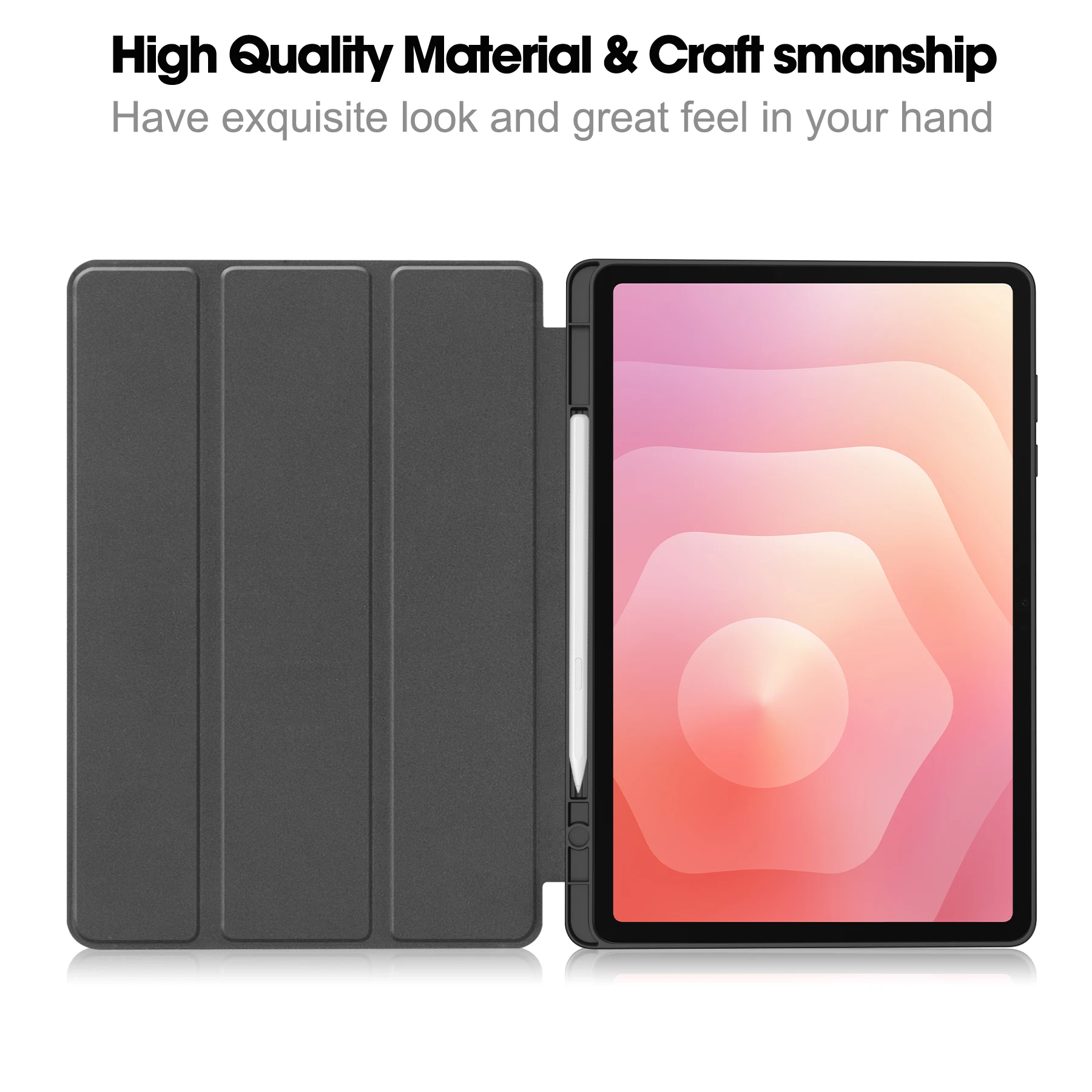 For New Samsung Galaxy Tab S12+ 12.4" SM-X840 SM‑X846N PU Leather Tablet Case Folding Cover with Auto Sleep and pen slot