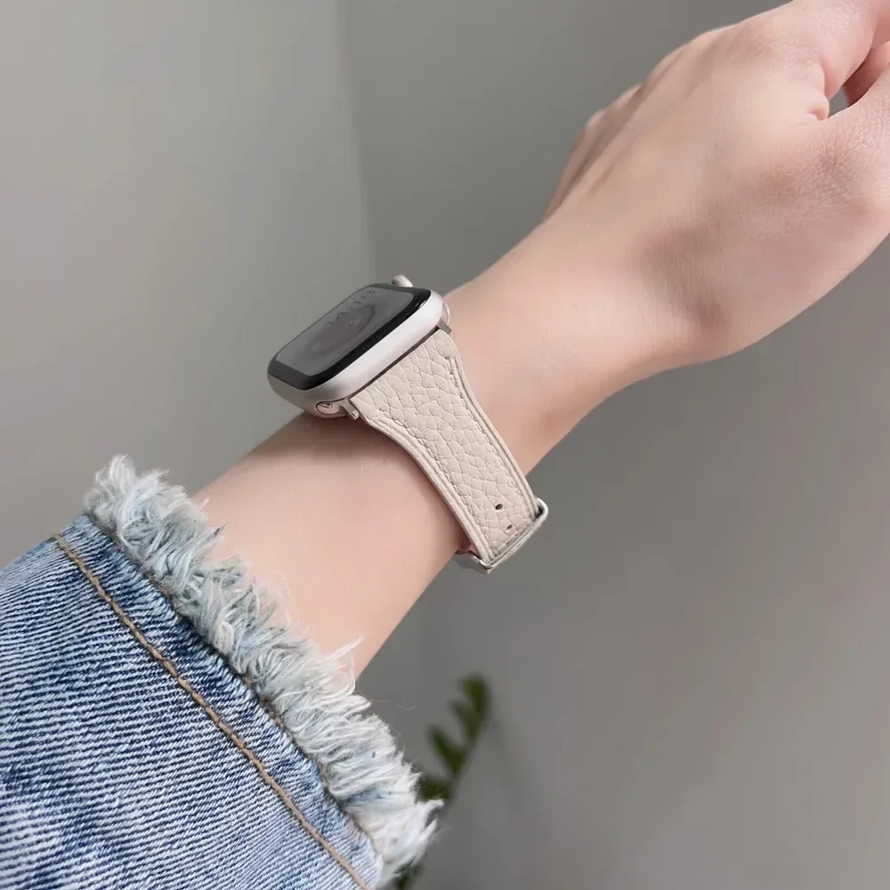 Nice Leather loop 40mm 41mm 42mm 44mm 45mm 46mm 49mm Correa For Apple Watch band Strap Series Ultra 10/9/8/7/6/5/4 38mm