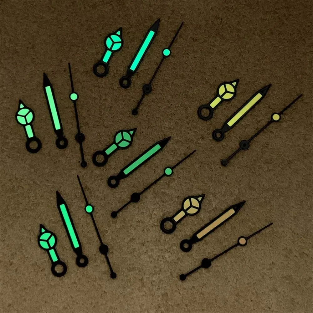 New Watch Hands 7.5mm 12mm 12.5mm Green Luminous NH35 Hands for NH35 NH36 4R 7S Movement Multi-Color Pointers Watch Accessories