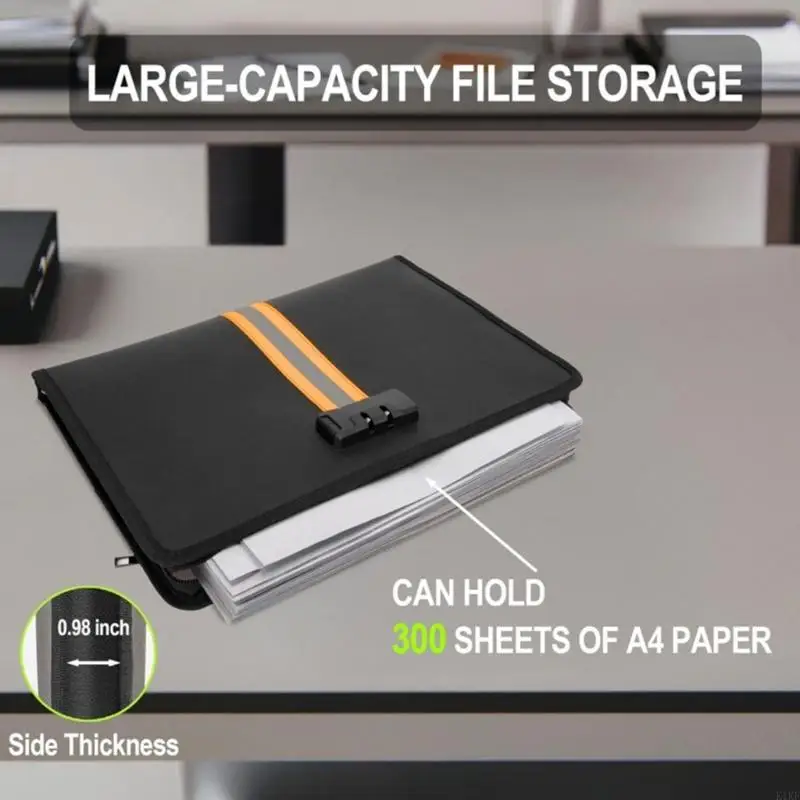 

Nonflammable And Impermeable Document Bag Highlighting Combination Hook For Last Security Against Flame And Water Hazards K1KF