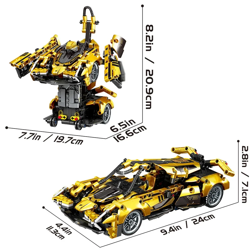 子供のためのスーパーカービルディングブロックおもちゃセット,クラフトおもちゃ,車の装飾,アニメーションキャラクター,2 in 1