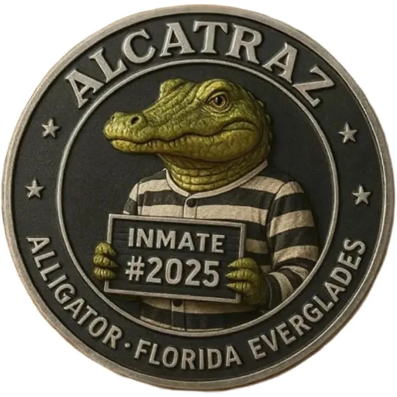 Alligator Alcatraz Merch Alligator Alcatraz Collectible Coin Novelty 2025 Florida Everglades Alligator Alcatraz Coin Gifts