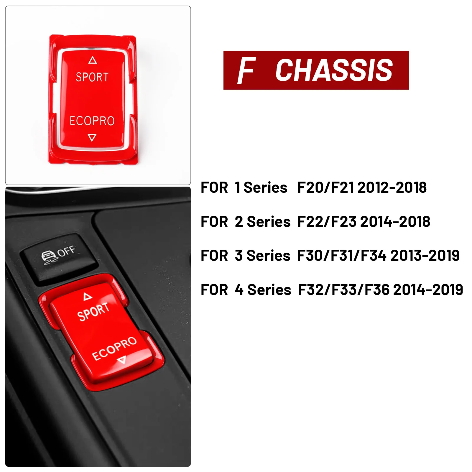 For BMW 1 2 3 4 Series  F20/F21 12-18, 2 F22/F23 14-18, 3 F30/F31/F34 13-19, 4 F32/F33/F36 14-19 Gear Shift Button Frame Suit view 2