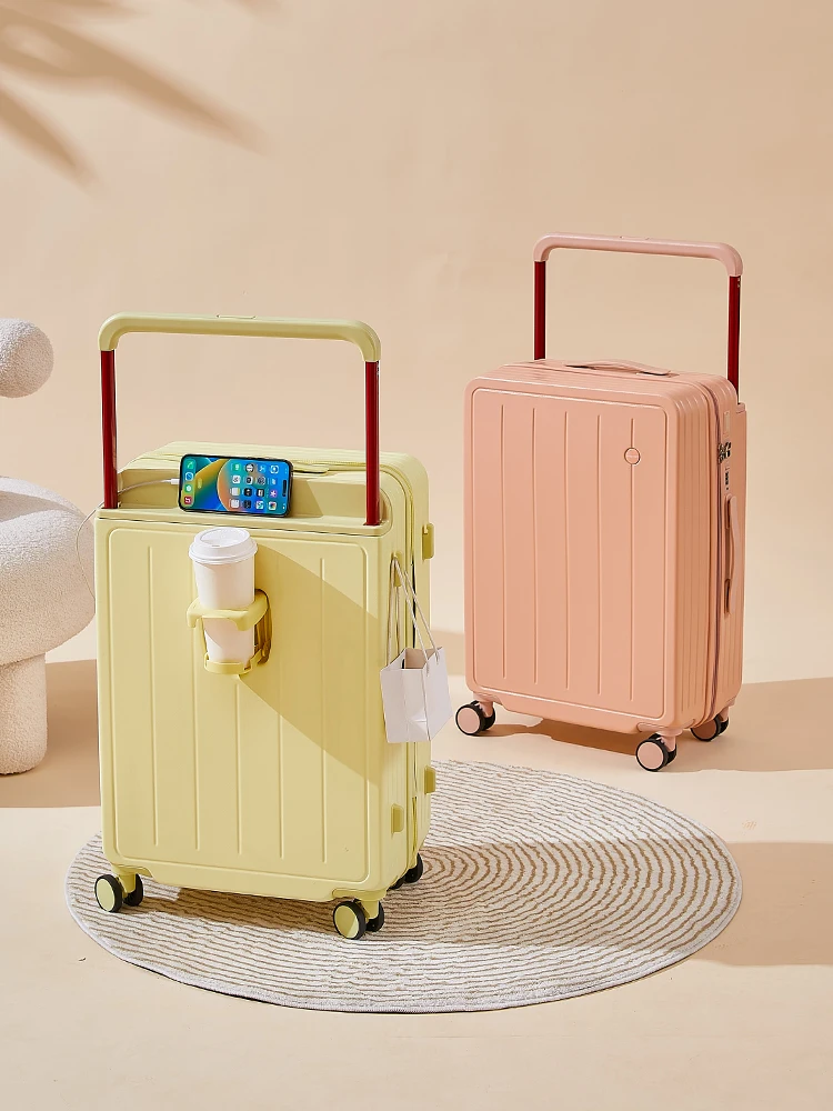 Valise à roulettes à nervures larges pour hommes et femmes, serrure à mot de passe, bagages d'embarquement, grande capacité, plus récent, 20 po, 28 po