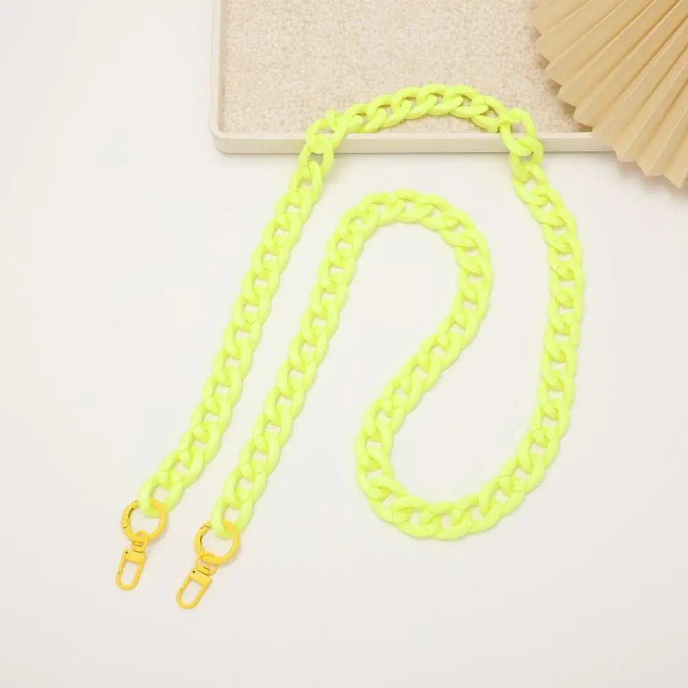 Vintage Acrylic Phone Chain Anti-Slip Bright Color Crossbody Lanyard Colored Acrylic Wide Design Cell Phone Hanging Rope