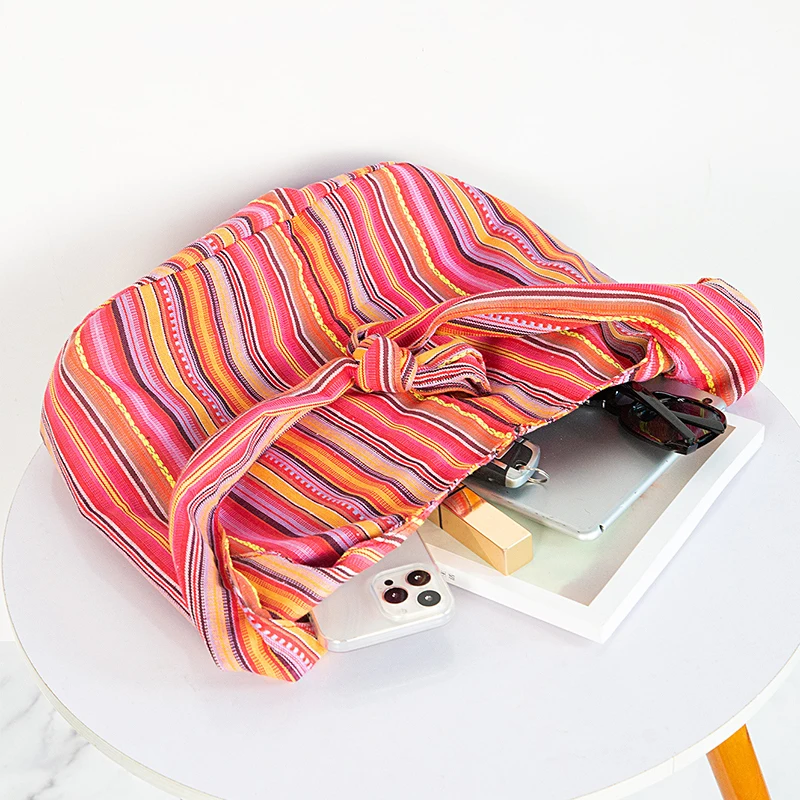 Damen Boho Chic Aztec Tote Bag Ethnic Sling Umhängetasche Schultertasche für Arbeit Reisen Lady Stricken Canvas Gypsy Hippie Bag – Detail 28