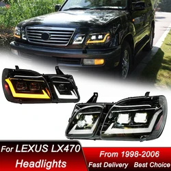 Car styling Headlights For Lexus LX470 LX 1998-2006 full LED new style Headlamp Assembly Upgrade Projector Lens Accessories Kit
