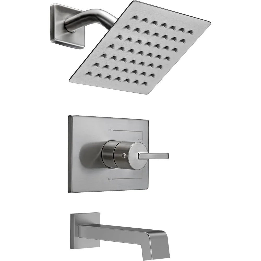

6-Inch Brushed Nickel Bathtub Shower System with Tub and Shower Faucet Combo Set