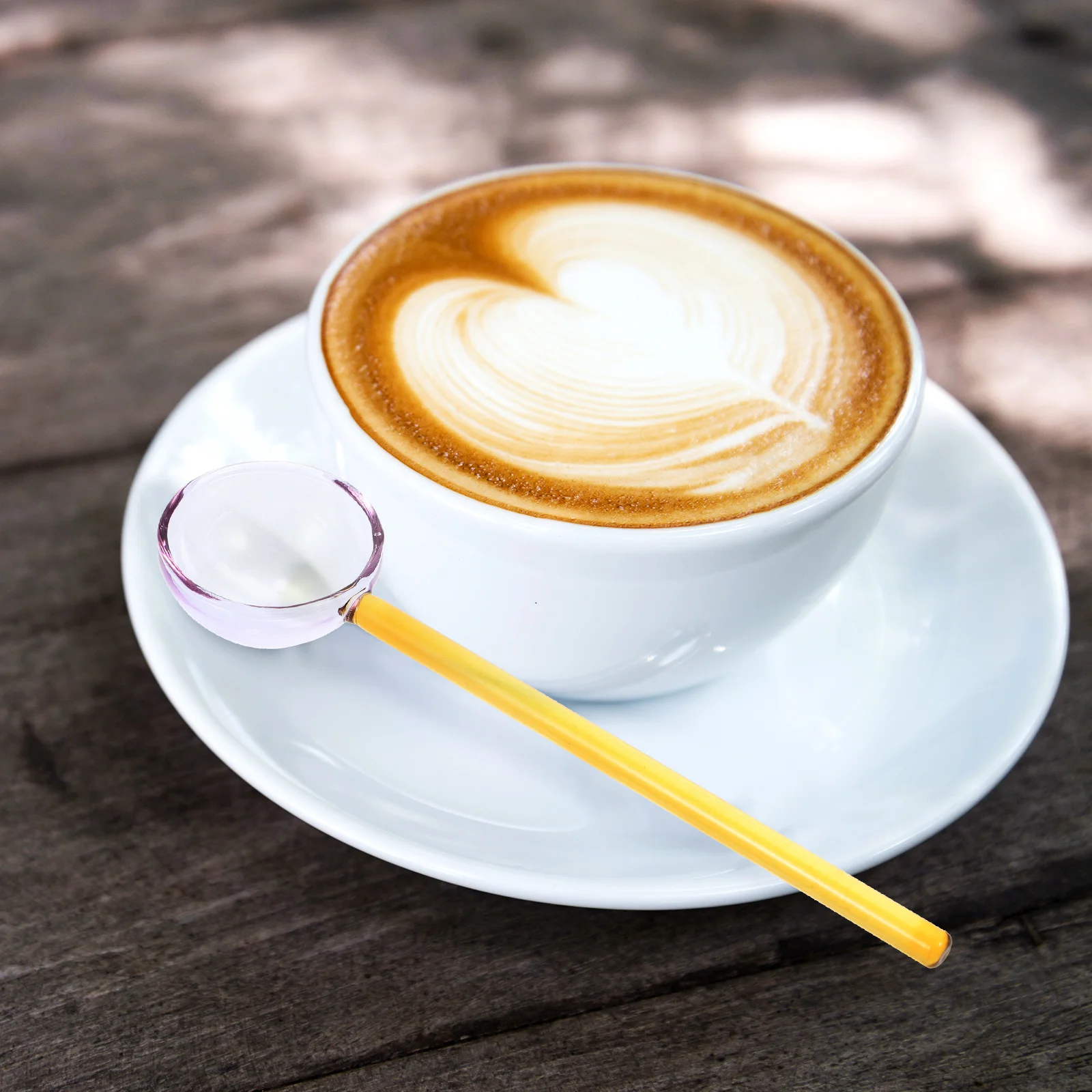 

Dessert Spoon Creative Glass Soup Spoon Elegant Milk Scoop Tableware Heat Resistant Borosilicate Long Handle for Home Restaurant