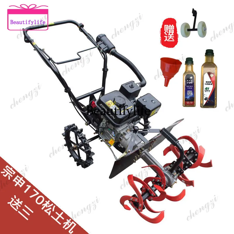 a55 Micro tiller agricultural small multi-functional  orchard mountain trencher rotary tiller