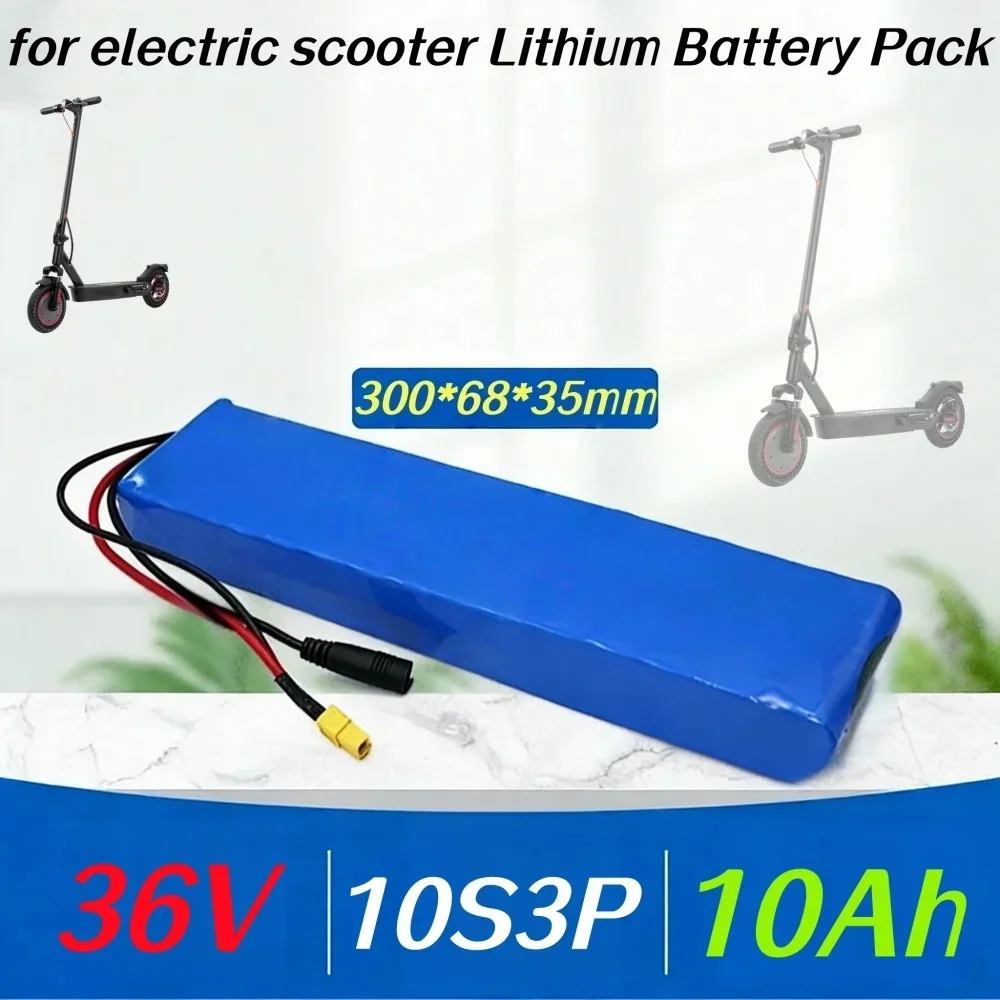 

36V 10Ah Rechargeable Lithium Battery Pack 18650 10S3P 350W Power Modified 36V Folding Moped City Bike Scooter Battery with BMS.