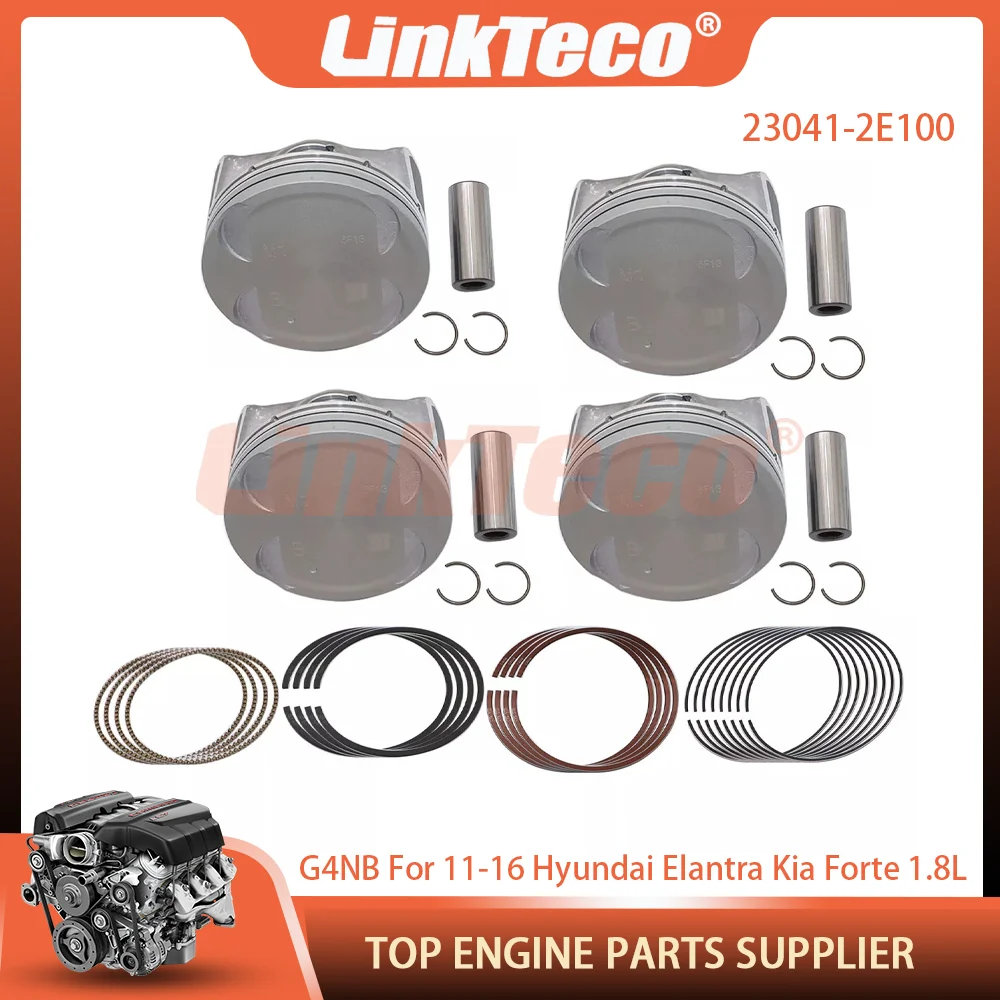 

For Hyundai Kia 1.8L L4 GAS DOHC G4NB 1.8 L T 2010-2016 OE 23041-2E100 Auto Engine Parts Pistons & Rings Set