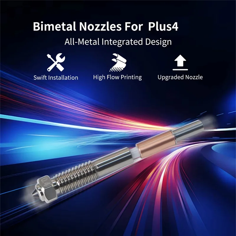 

2Pcs For QIDI Plus4 Bimetal Nozzle Quick Removal Insulation Integration 0.4Mm Nozzles Hightemperature Resistance-A99D