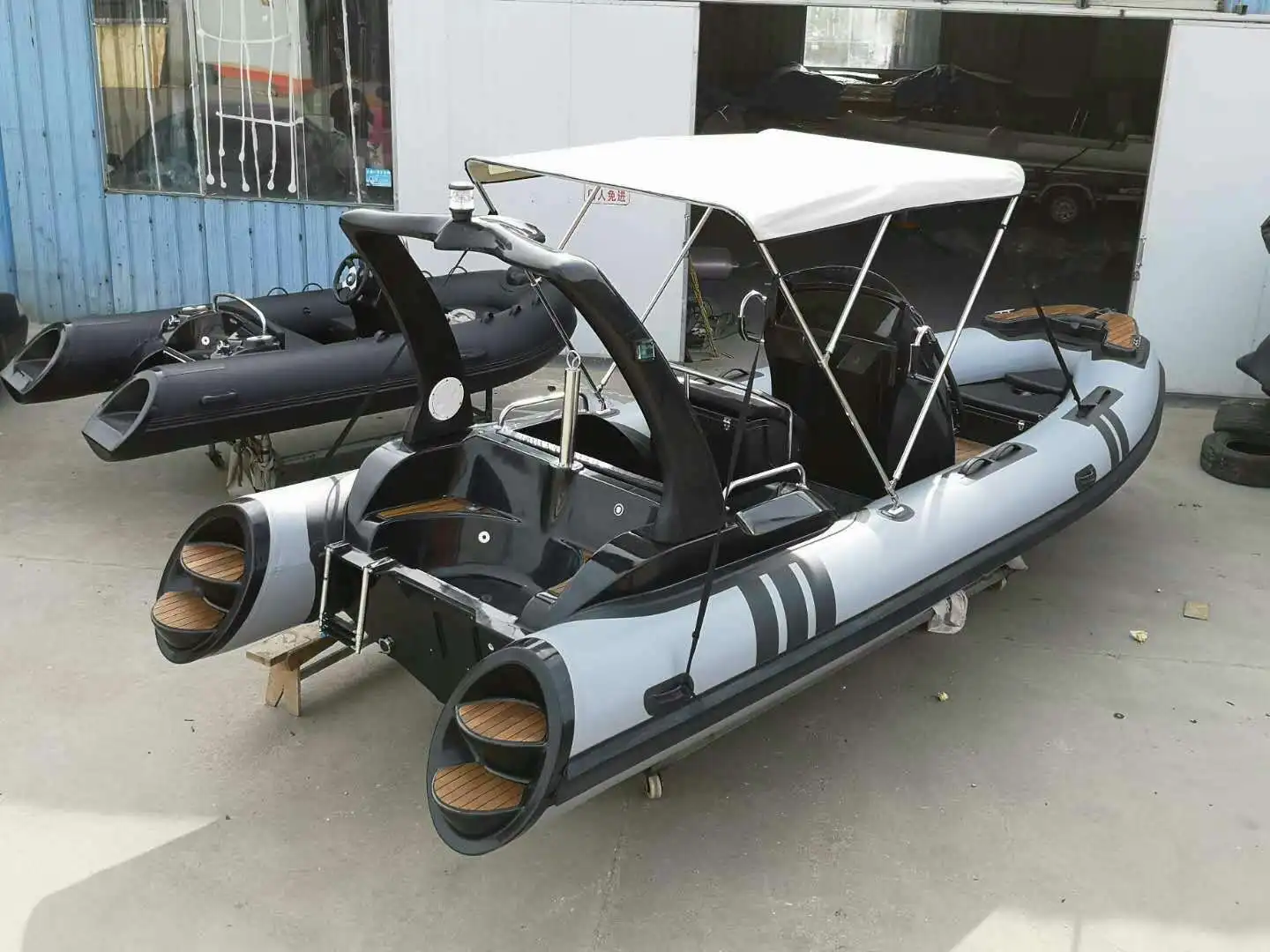 

5.8 meters 8 people sea fishing boat, fiberglass bottom inflatable boat, PVC rubber
