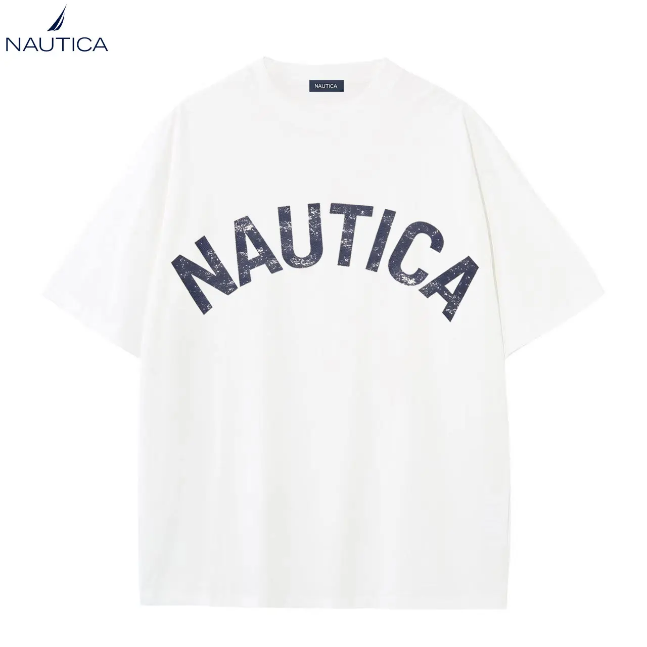 Camiseta de la marca Nautica Cotton con estampado, informal, de alta calidad, adecuada tanto para hombres como para mujeres, ropa de verano de manga corta.