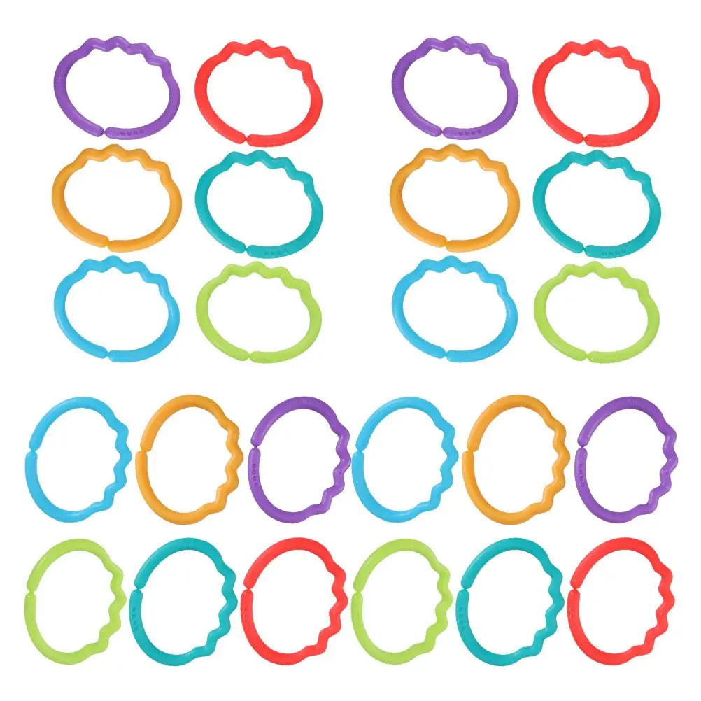 

24 Pcs Hand Grasp Connecting Rings Bright Colorful Comfortable Smooth Surface Toys Molar Playthings Infant