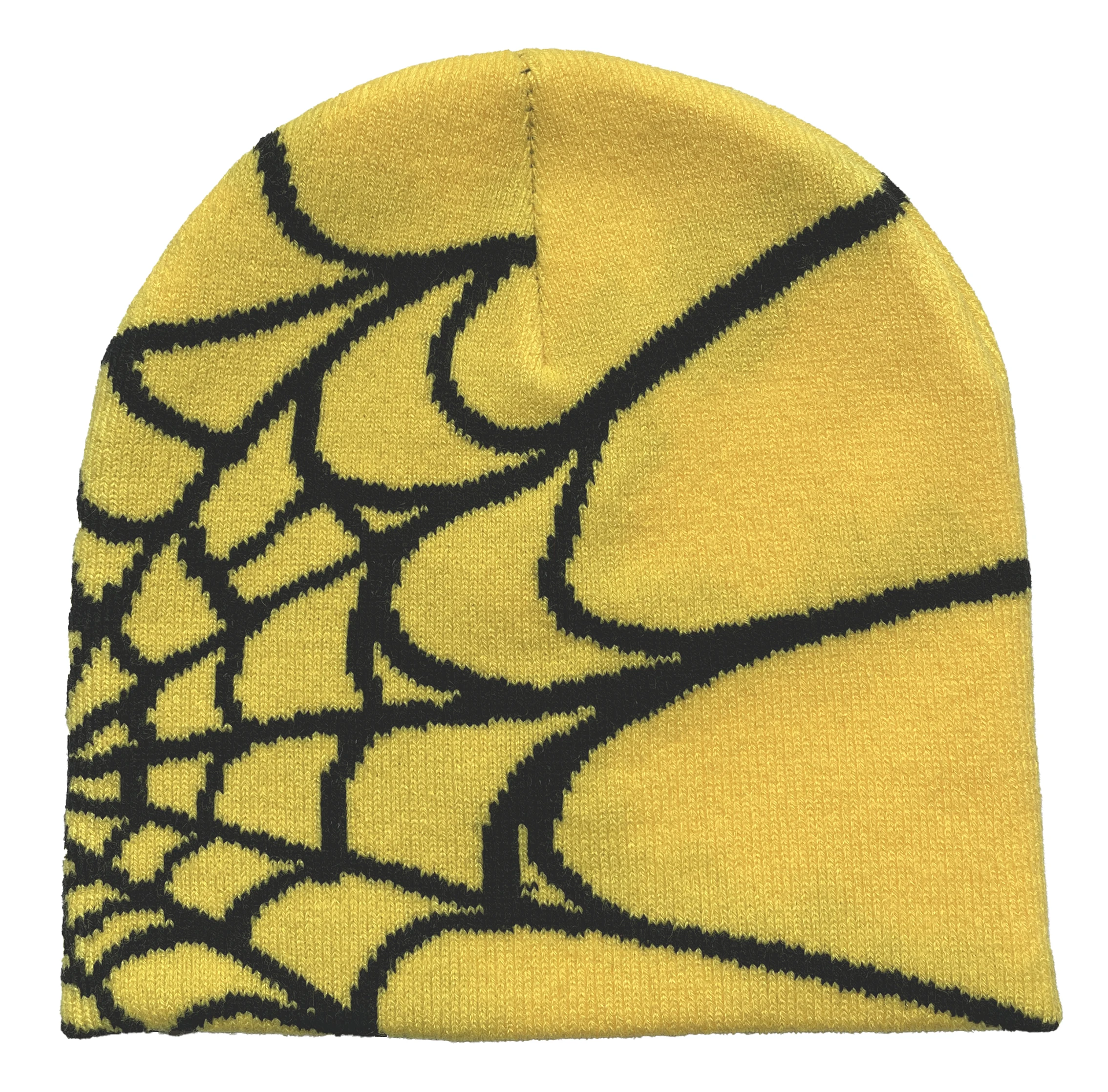 Unisex Spider Web Printed Knit Hat, Warm Outdoor Pullover Hat Personality Beanie Hat