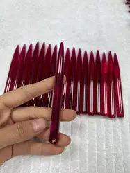 Ruby red corundum pen tip ornaments Hardness 9 Playpieces can be inlaid with various objects diameter 9 mm length about 9 cm