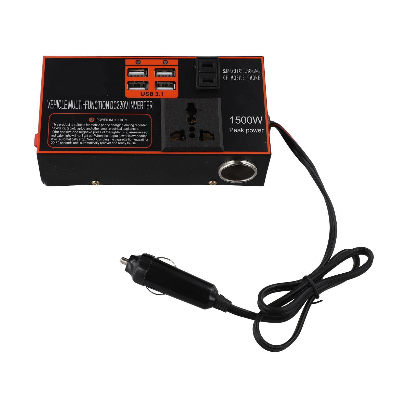 For Dash for cams For Laptops Power Inverter Adapter Practical Replacement High Conversion Rate Low Loss 12v/24V To DC 110V/220v
