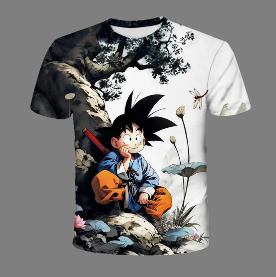 Dragon Ball Sommer-Kinder-T-Shirt – Retro-Anime-T-Shirt „Dragon Ball Z“ für Herren, lockeres Rundhals-T-Shirt – bequemes Sportshirt für Jugendliche – Detail 5