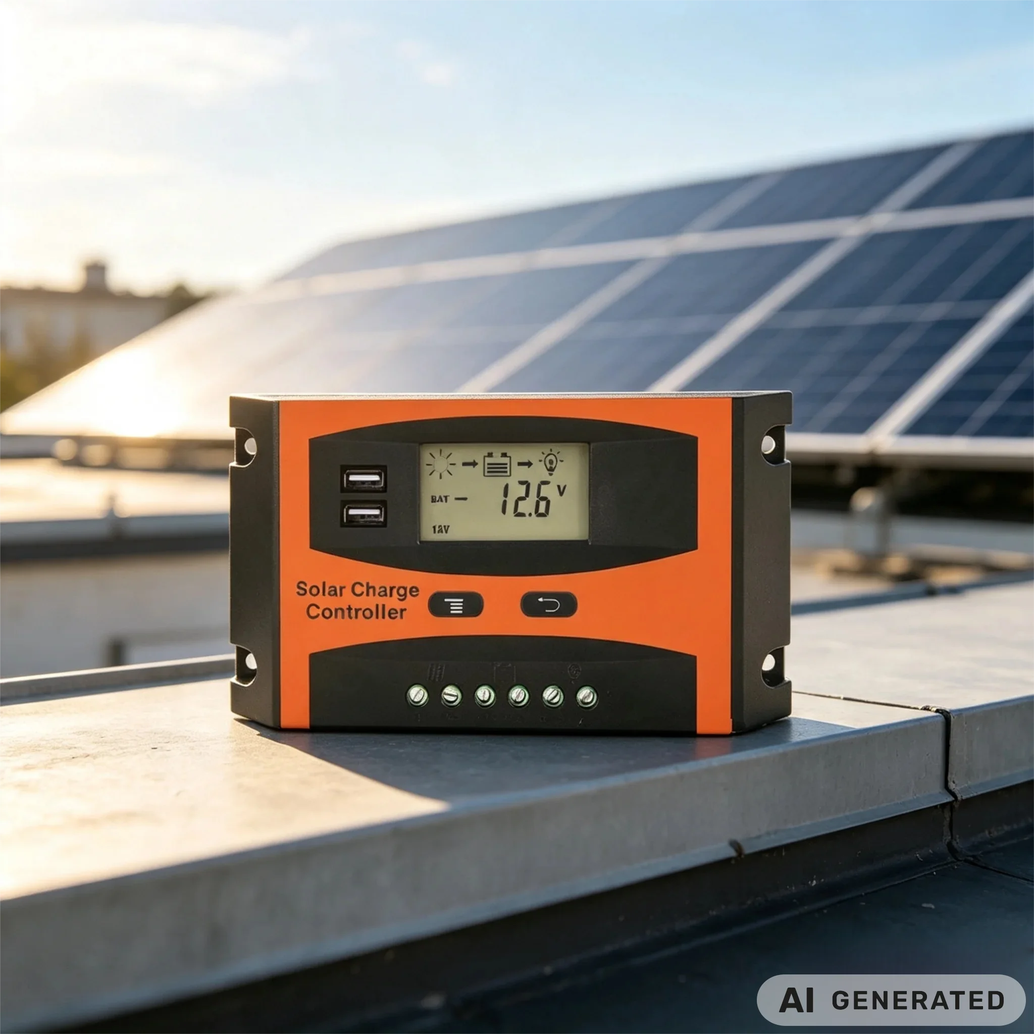LD Series 12V 24V 20A Solar Charge Controller Dual USB PWM Solar Panel Battery Regulator for RV Camping Home Use