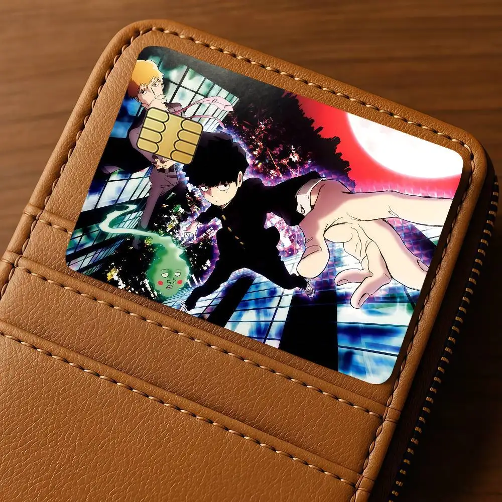 Anime M-MobS P-PsychoS 100 Credit Skin Cover Card Stickers 4PCS Film Bus Pass Front Decoration Bank Debit Waterproof
