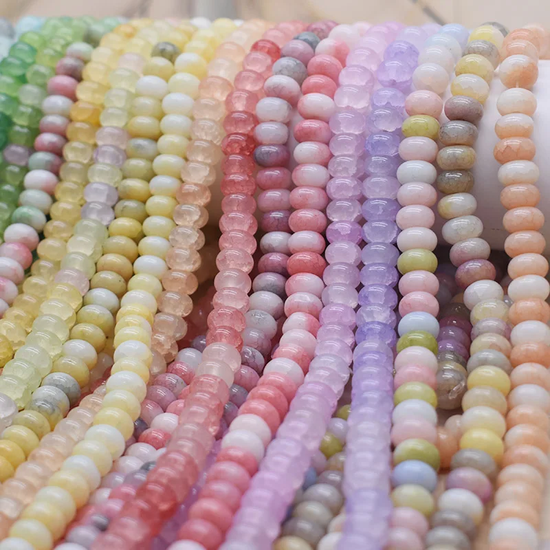 5x8mm 50 teile/beutel Gemischte Farbe Glas Perlen Rad Flache Runde Lose Perlen für Schmuck Machen DIY Zubehör handgemachte – Detail 2