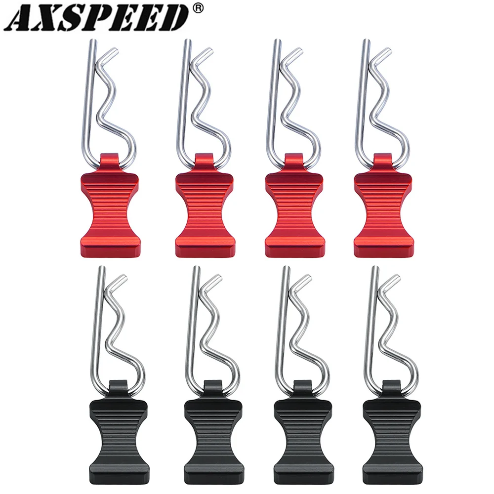 

AXSPEED 4PCS RC Car Shell Body Clips Pins Housing Latch R Buckles Fixed for 1/6 Axial SCX6 AXI05000 RC Crawler Car Upgrade Parts