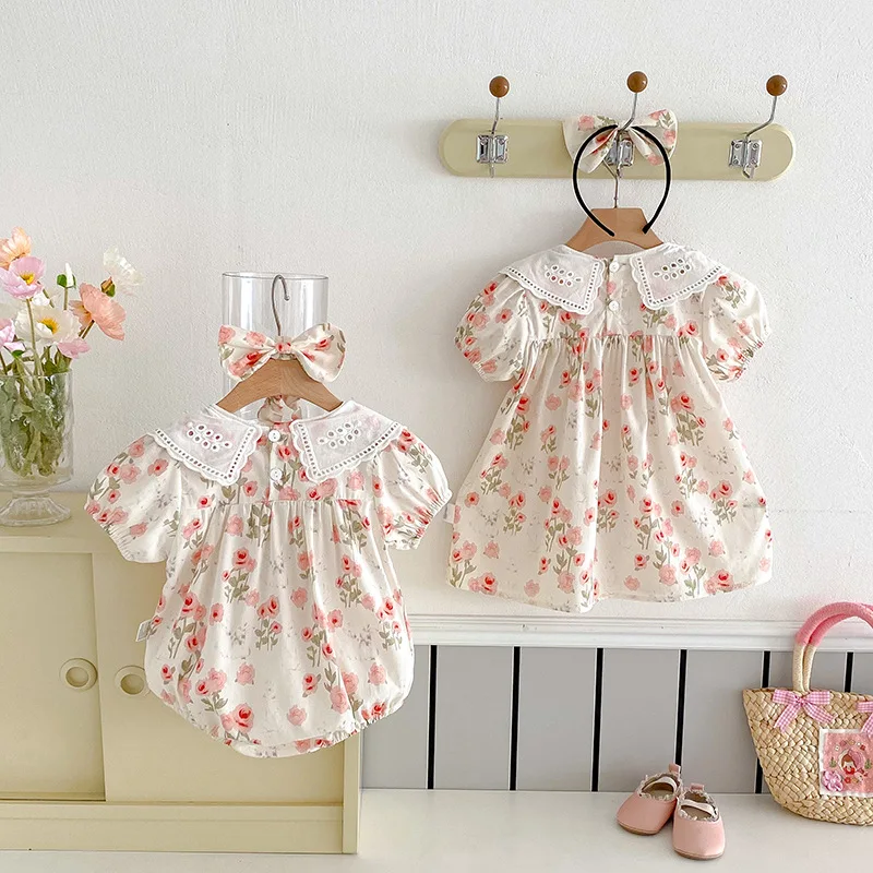 ZOETOPKID 2026 Sommer Kinderkleidung Säuglings-Strampler 0-24M Kinder Prinzessinnen-Bodysuit Ärmellos Baumwolle Bedruckt Mädchen Partykleid – Detail 5