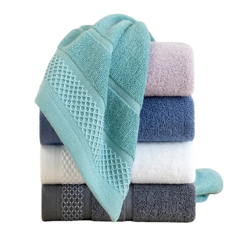 Bulk Pack 1/5/10pcs 34x74cm 70x140cm Solid Cotton Bath Towels Soft Absorbent Washcloths Multipurpose for Hotel Bathroom Use