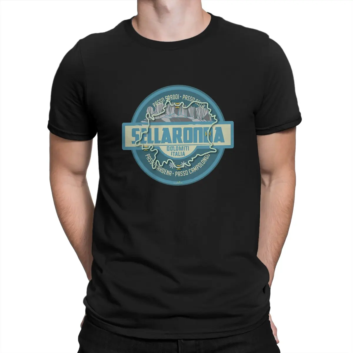 Motorcycles Moto Man TShirt Sella Ronda Dolomites Sellaronda Italy Sticker Fashion T Shirt Graphic Streetwear Hipster