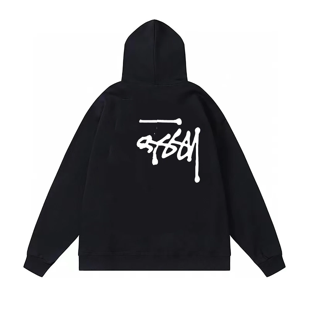 New Designer Signature Font Cotton Tide Brand American Street Men\'s And Women\'s Sweater Casual Loose And Versatile Couple Hoodie