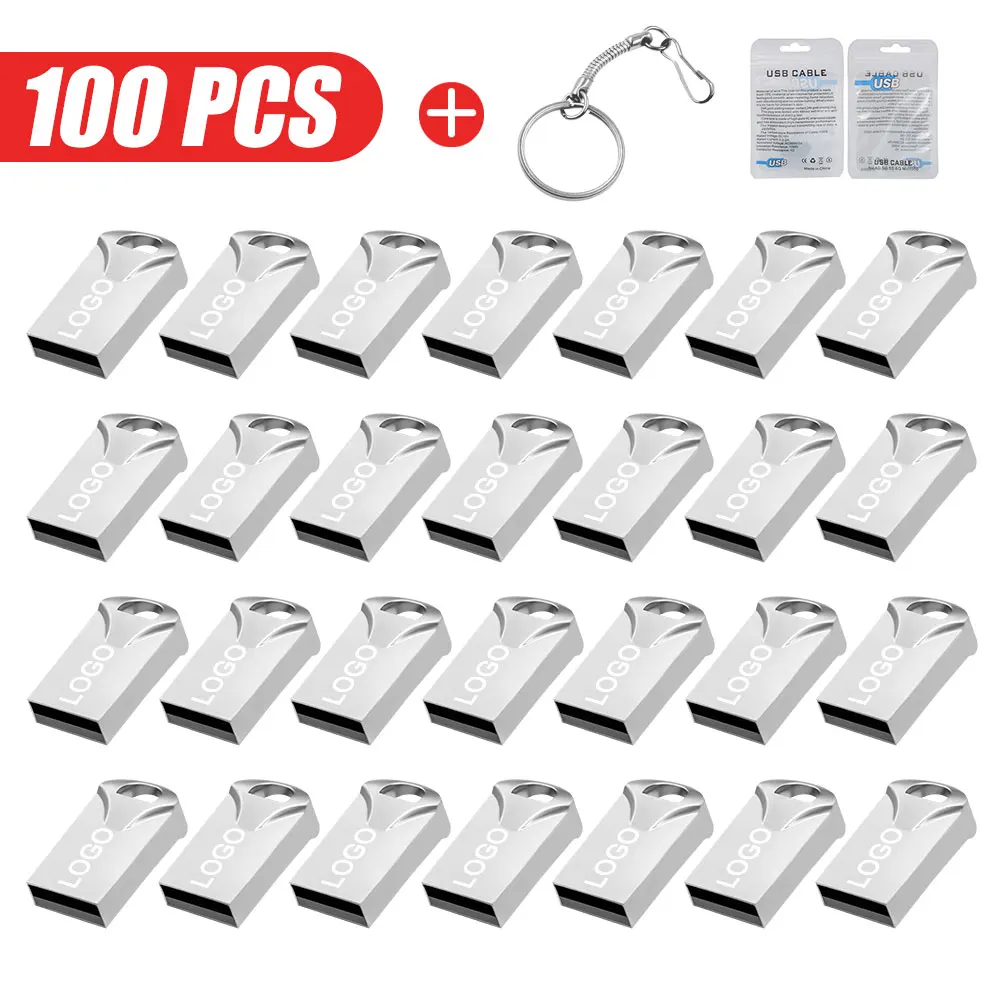 

100PCS/Lot USB Flash Drive 1GB 2GB 4G 8GB Pen Drive 16GB 32GB Pendrive 64GB 2.0 Gift u disk USB Stick Free Custom Logo