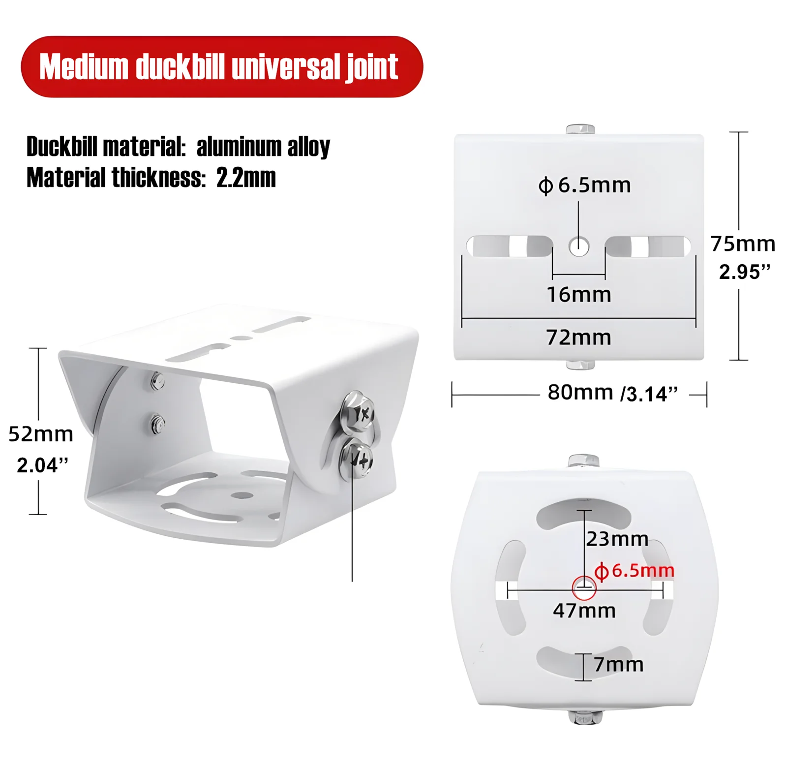 Dual Camera Mounting Bracket Universal Adjustable Duckbill Twin Cameras Support Wall Ceiling Mount for Double Security Camera