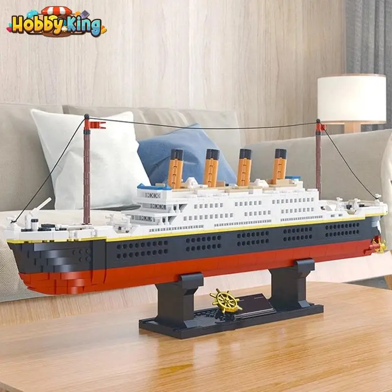 

Steamship Building Blocks Children Gift Large Cruise Boat 1288Pcs Mini Bricks Ship Creative Moc Model Diy Assembly Toys