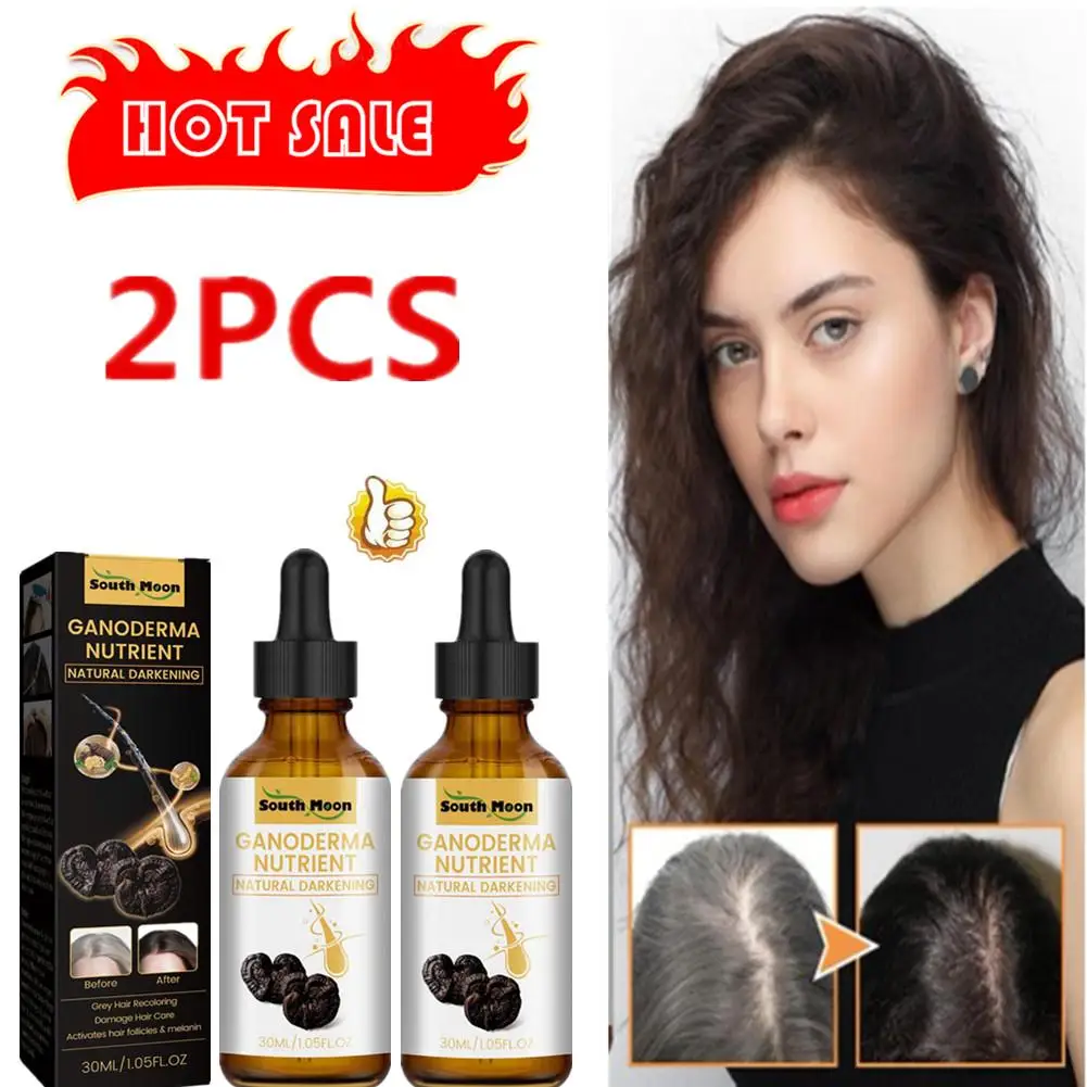 

2PCS 30ml Gray White Hair Treatment Serum Liquid White To Women Black Hair Loss Anti Product Men Nourish Color Natural Repair