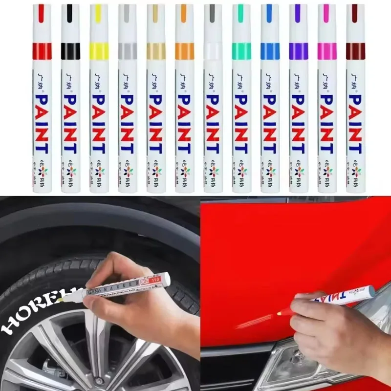 5-30Pcs Car Oily Painting Pen Waterproof Permanent Graffiti Touch Up Tyre Marker Auto Rubber Tire Tread Mark Pen