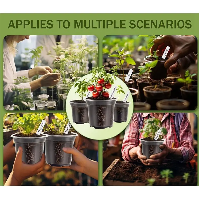 N96R For Plants Clear Nursery Pots 30-Pack, 3.5 4 5 Inch Transparent Plastic Seedling Pots Featuring Drainage Holes And 20 Label